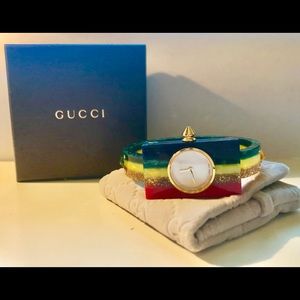 Women’s Gucci Multicolor Rainbow Plexiglass Watch
